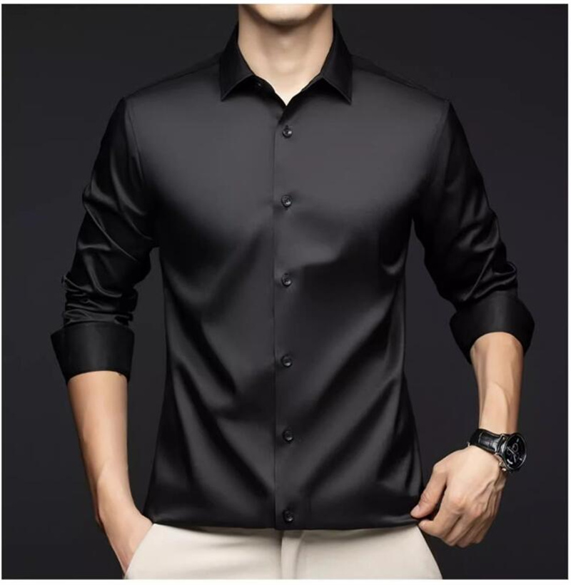 Erkek Uzun Kollu Profesyonel G - Mens Satin Silk Dress Shirt incelemesi ve fiyatı