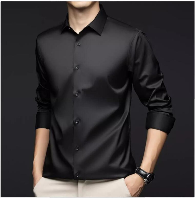 Erkek Uzun Kollu Profesyonel G - Mens Satin Silk Dress Shirt incelemesi ve fiyatı