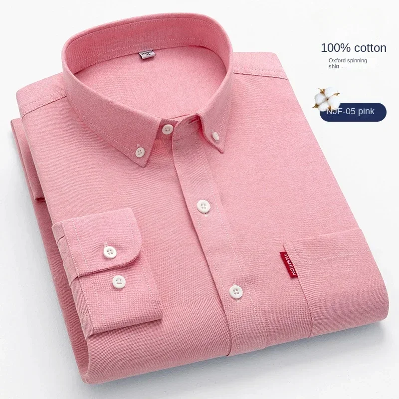 100% saf pamuk erkek düz renk  - Oxford Cotton Casual Shirt Business incelemesi ve fiyatı