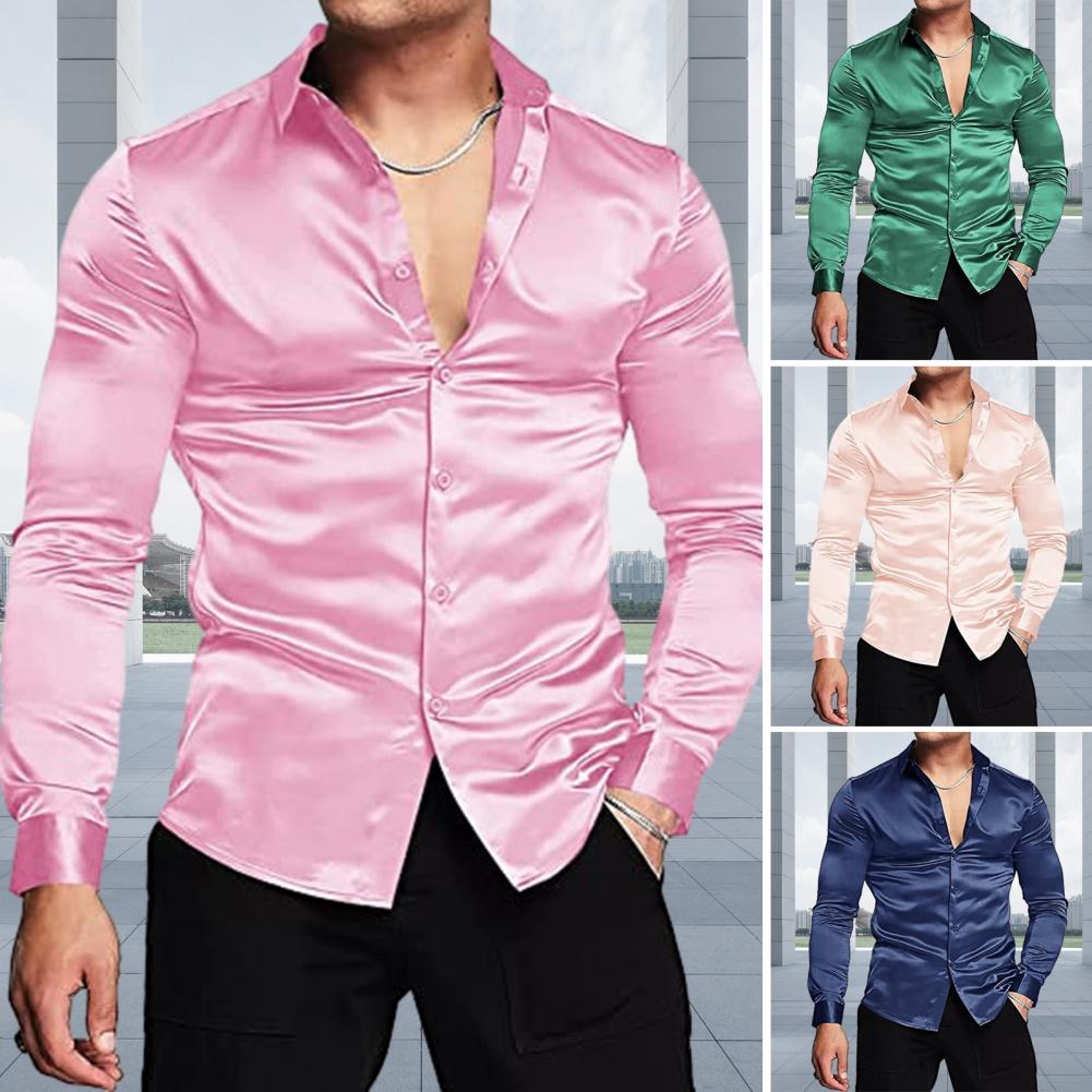 Pembe Ipek Saten Lüks Elbise G - Mens Satin Silk Dress Shirt incelemesi ve fiyatı