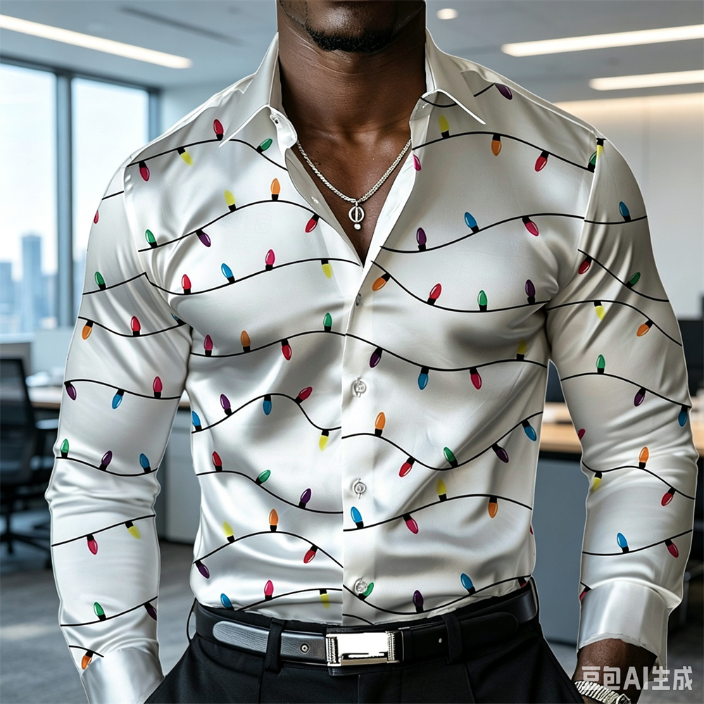 Noel temalı erkek fener gömleğ - Mens Satin Silk Dress Shirt incelemesi ve fiyatı